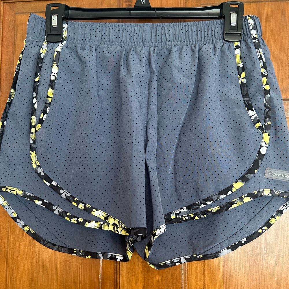 Calvin Klein Blue and Floral Athletic Shorts